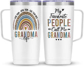 SANDJEST Grandma Tumbler with Handle 20oz Stainless Steel Insulated Tumblers Coffee Travel Mug Nana Cup Gift for Grandmother Grandmom Mimi Grandmas Gift from Grandkids for Birthday Christmas