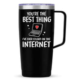 SANDJEST You are The Best Thing 20oz Tumbler with Handle Coffee Travel Mug Cup Gift for Boyfriend Husband Wife Girlfriend Gift for Her Him Valentines Birthday Anniversary Christmas Presents
