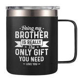 SANDJEST 14oz Coffee Mugs with Handle for Brother- Insulated Coffee Mug Gifts for Brother from Sisters, Brothers, Congratulation, Birthday Gift Ideas