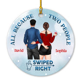 Christmas Swiped Right Gift For Couple Personalized Ornament