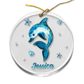 Personalized Acrylic Dolphin Ornament Jewelry Style