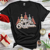 Personalized Christmas T-Shirt Pine Tree Motifs