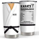 Personalized Karate Nutrition Facts Tumbler With Customize Name