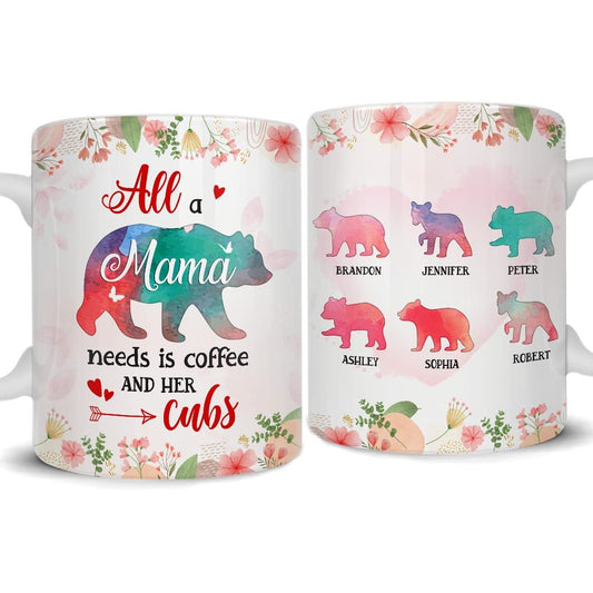 Personalized Mom Mug Mama Bear And Her Cubs