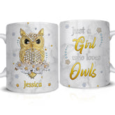 Personalized Owl Mug Just A Girl Who Loves Owls