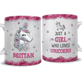 Personalized Unicorn Mug A Girl Who Loves Unicorns