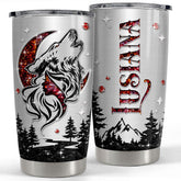 Personalized Wolf Tumbler With Customize Name Jewelry Drawing