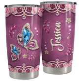 Personalized Butterfly Tumbler Coffee Jewelry Style