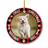 Personalized Ceramic Dog Ornament First Christmas