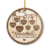 Personalized Ceramic Grandparents And Grandkids Ornament