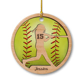 Personalized Ceramic Softball Ornament & Number