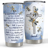 Personalized Cross And Dragonfly Tumbler Jewelry Style For Friend