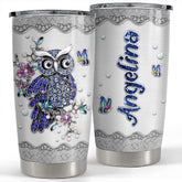 Personalized Owl Tumbler Drawing Style Owls Tumblers For Animal Lover