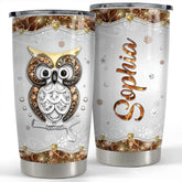 Personalized Owl Tumbler Jewelry Style Drawing For Animal Lover