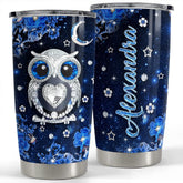 Personalized Owl Tumbler Jewelry Style Glitter For Animal Lover