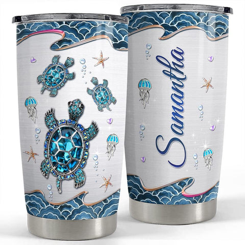 Personalized Sea Turtle Tumbler Turtles Jewelry Style For Animal Lover