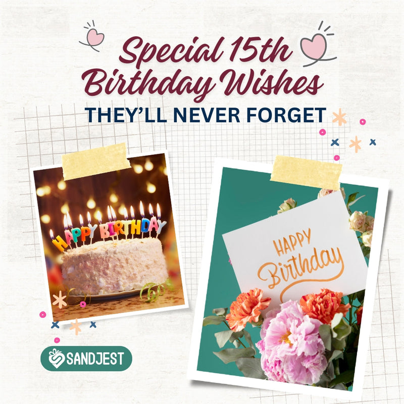 Heartwarming and meaningful birthday wishes designed to create cherished memories on their 15th birthday.