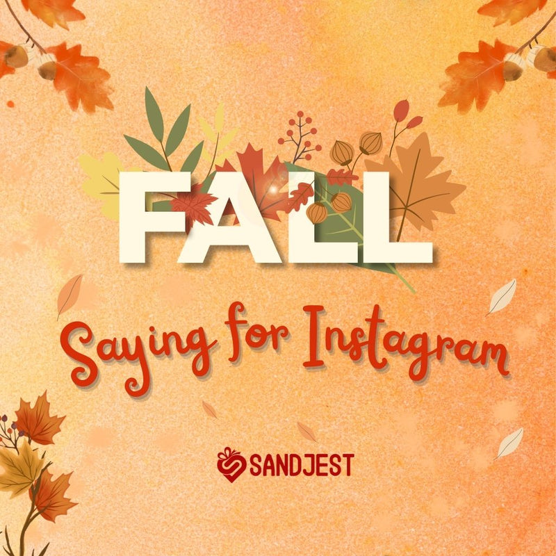 Collage of autumn themed images with warm drinks, a book, pie, and candles, titled 'Fall Saying' by Sandjest to celebrate the season.