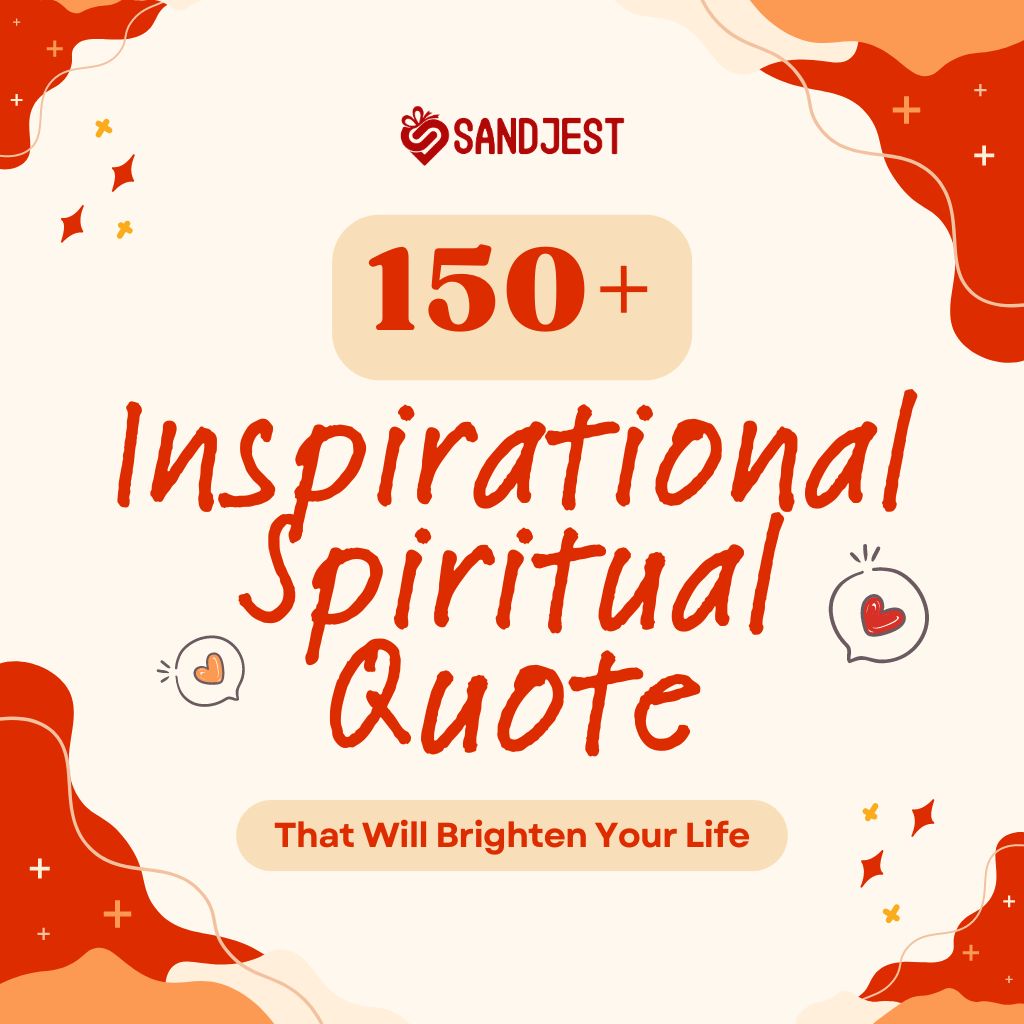 Colorful promotional graphic for an article featuring over 150 inspirational spiritual quotes