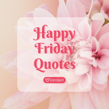 End your week with cheerful vibes using this bright graphic full of happy friday quotes.