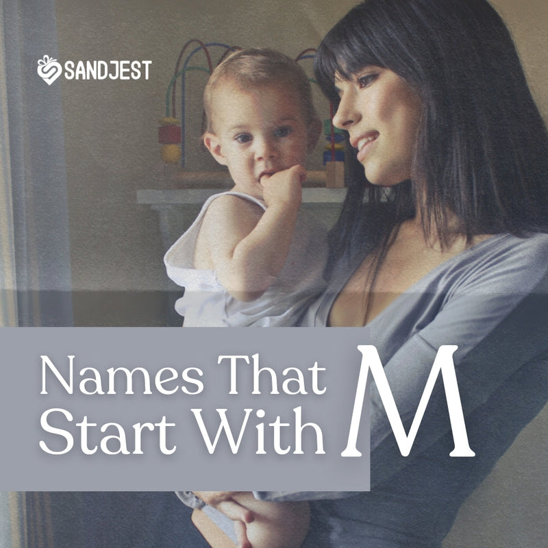 Discover names that start with M with this simple mother and child design.