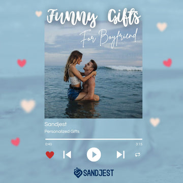 A playful collage showcasing a variety of hilarious and unique Funny Gifts for Boyfriends, perfect for adding laughter to your relationship.