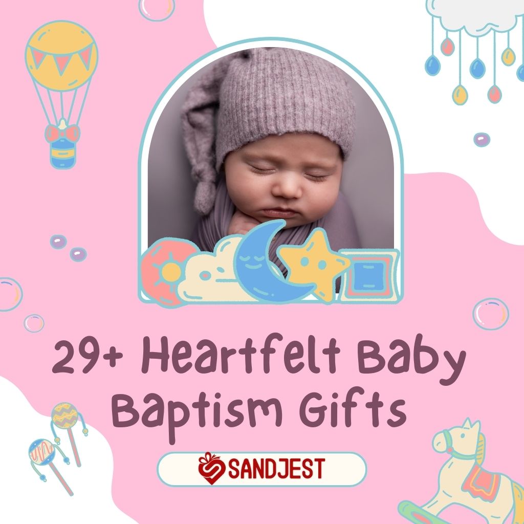 Display of 29+ heartfelt baby baptism gifts, featuring a mix of traditional and modern items