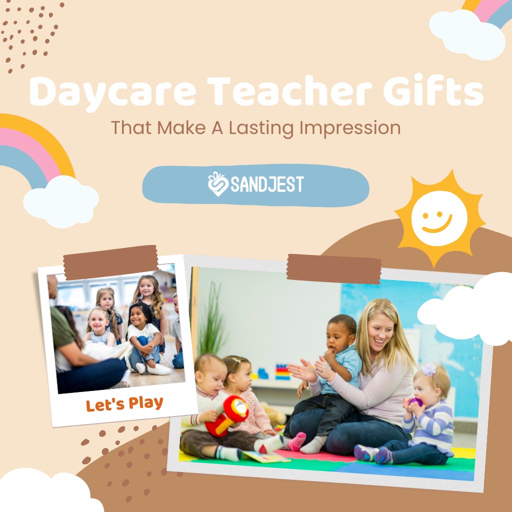Collage showcasing 31+ unique daycare teacher gifts, including personalized items and classroom essentials, ideal for appreciating educators.