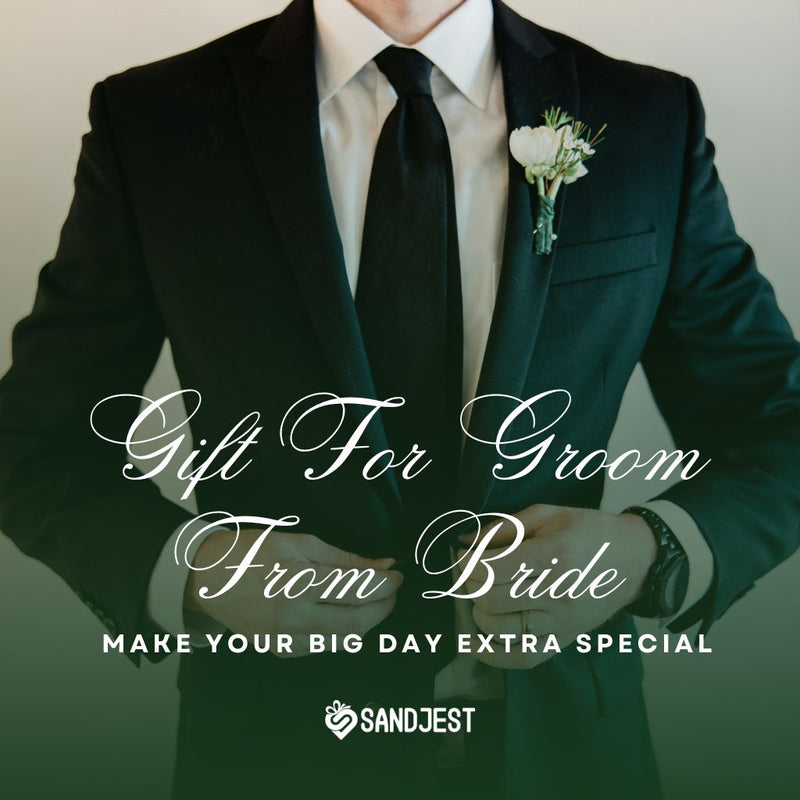 Happy groom with a thoughtful gift, symbolizing love and appreciation from the bride, perfect for gifts for groom from bride.