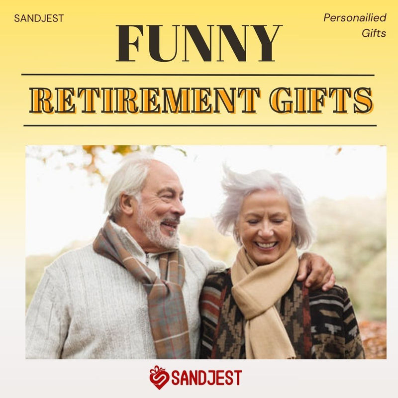 A joyous moment captured in the unwrapping of a whimsical, Funny Retirement Gifts basket, filled with laughter-inducing surprises
