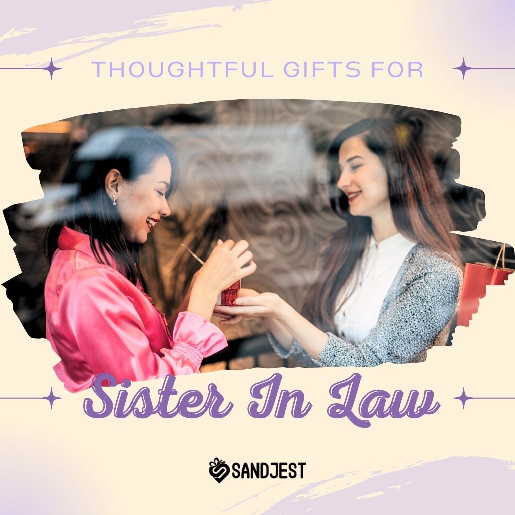 Woman presenting a thoughtful gift to her sister-in-law, capturing a moment of joy and affection, perfect representation of gifts for sister in law.