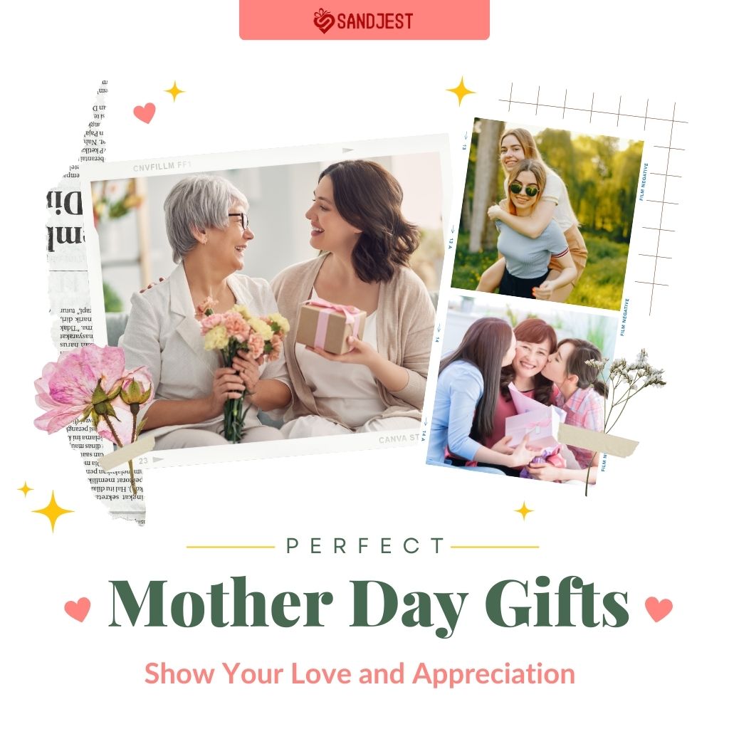 Collage showcasing a variety of 61+ perfect Mother's Day gifts, from personalized jewelry to cozy home accessories, ideal for celebrating mom