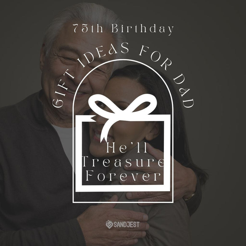 Collage of various unique 75th birthday gift ideas for dad, showcasing a range of options for making your father's milestone celebration unforgettable.