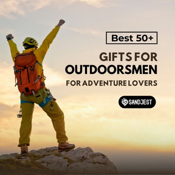 A collage of various outdoor adventure gear and activities, representing the exciting possibilities for the adventure lover in your life. 
