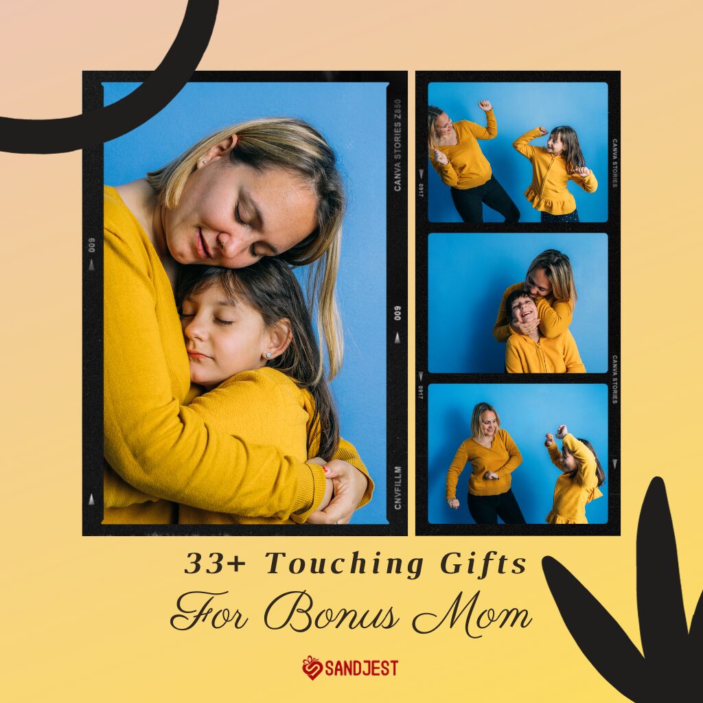 Collage of 33+ touching gifts for stepmom, showcasing a range of personalized, thoughtful items that celebrate and appreciate stepmothers.