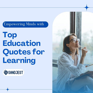 Empowering minds through top education quotes on a dynamic background.