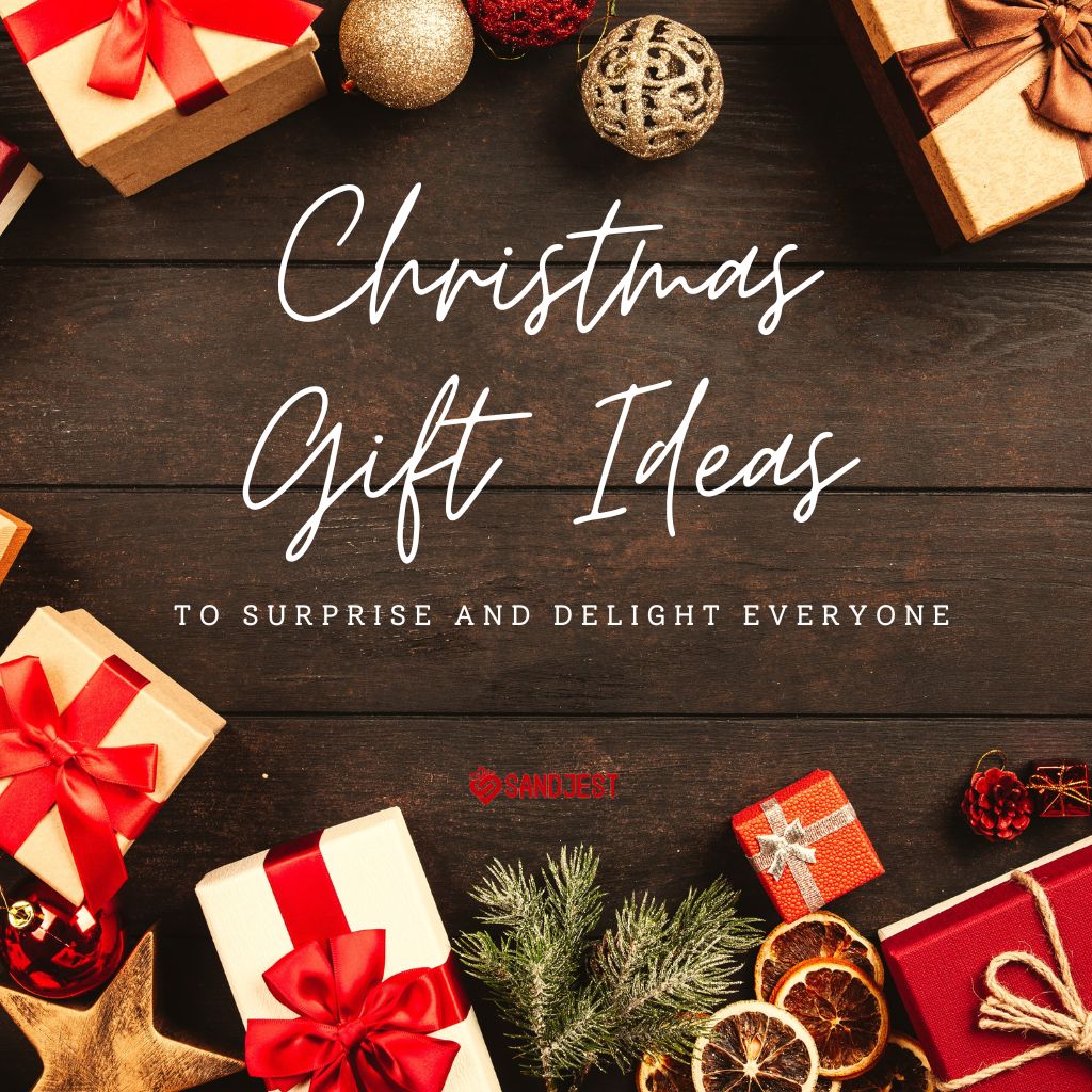 Assorted collection of exceptional Christmas gifts displayed on a festive background, highlighting unique and delightful christmas gift ideas for everyone.