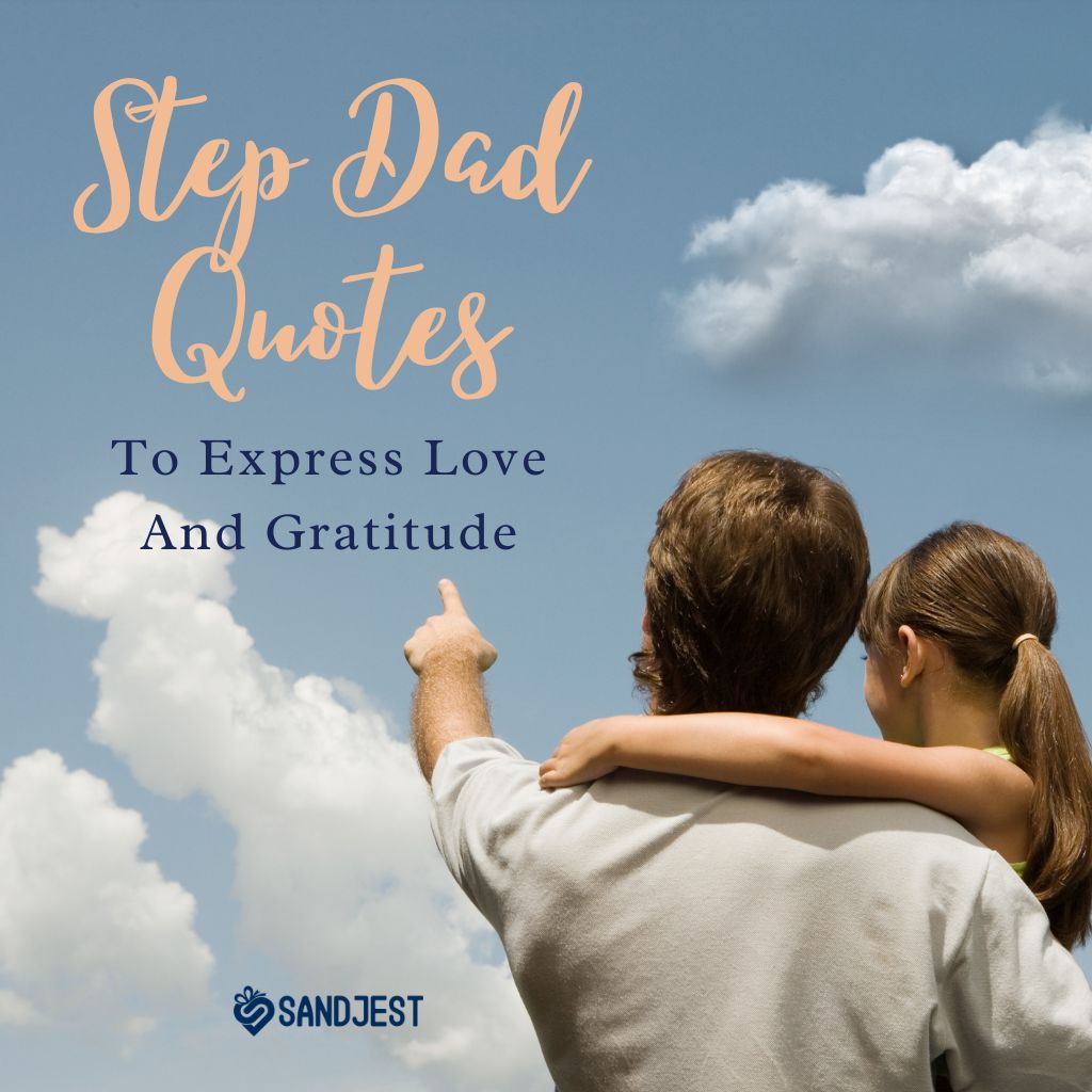 Back view of a stepdad and child pointing to the sky, symbolizing guidance and support, for an article on step dad quotes.
