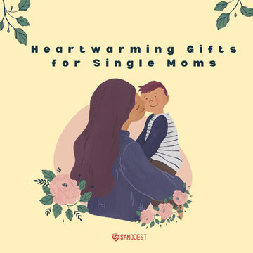 Collage image showcasing a variety of thoughtful gifts for single moms