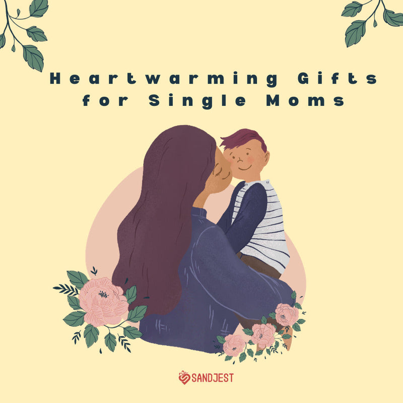 Collage image showcasing a variety of thoughtful gifts for single moms