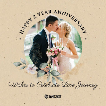 Couple toasting glasses on their 2nd wedding anniversary.