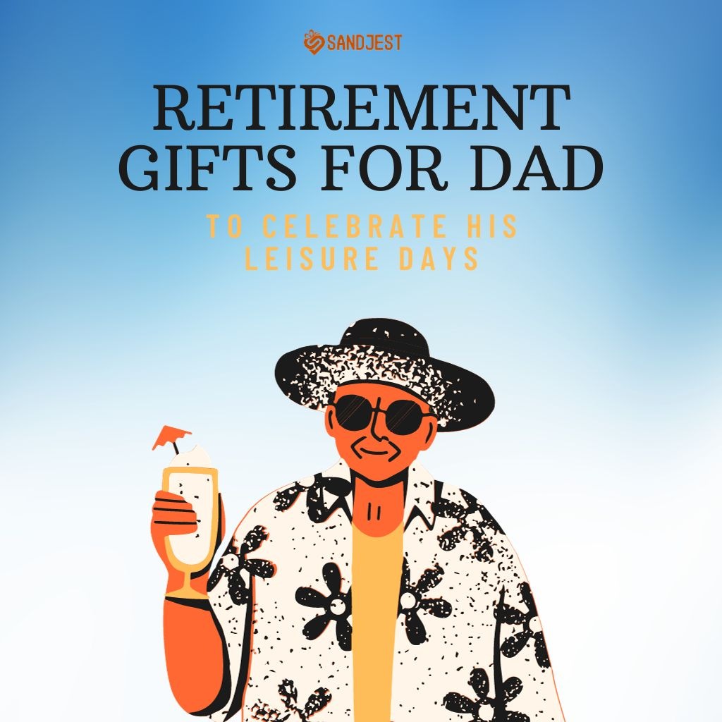 Image showcasing a variety of thoughtful retirement gifts for dad, emphasizing leisure and celebration during his post-career days.