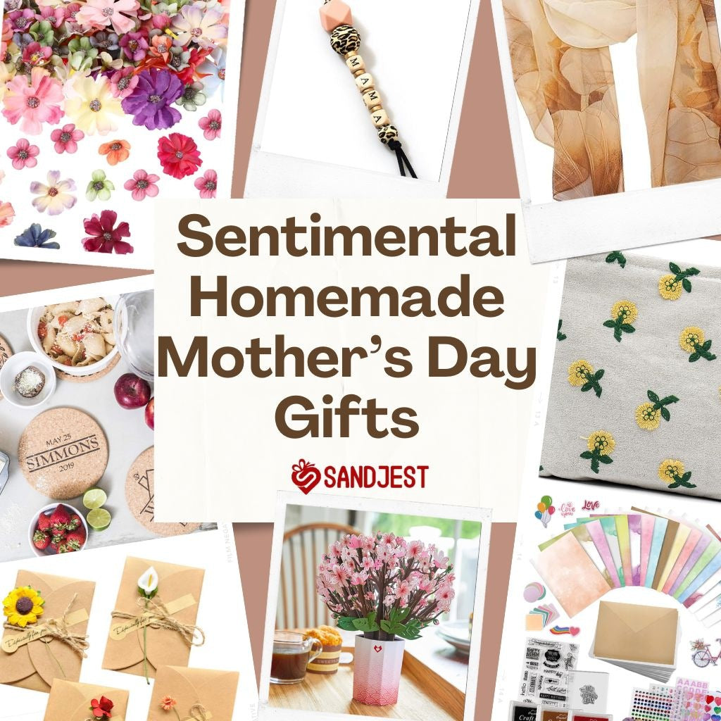 A collage showcasing 39+ sentimental homemade Mother’s Day gifts, each with a unique, personal touch.