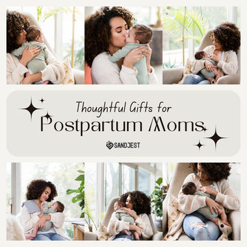 Image featuring a selection of 37+ thoughtful gifts for postpartum moms, including various products and ideas to support and celebrate new mothers during their postpartum journey.