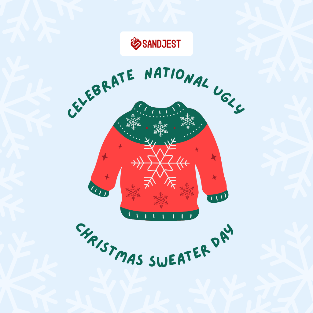 Get festive on Ugly Christmas Sweater Day with a quirky and colorful sweater.