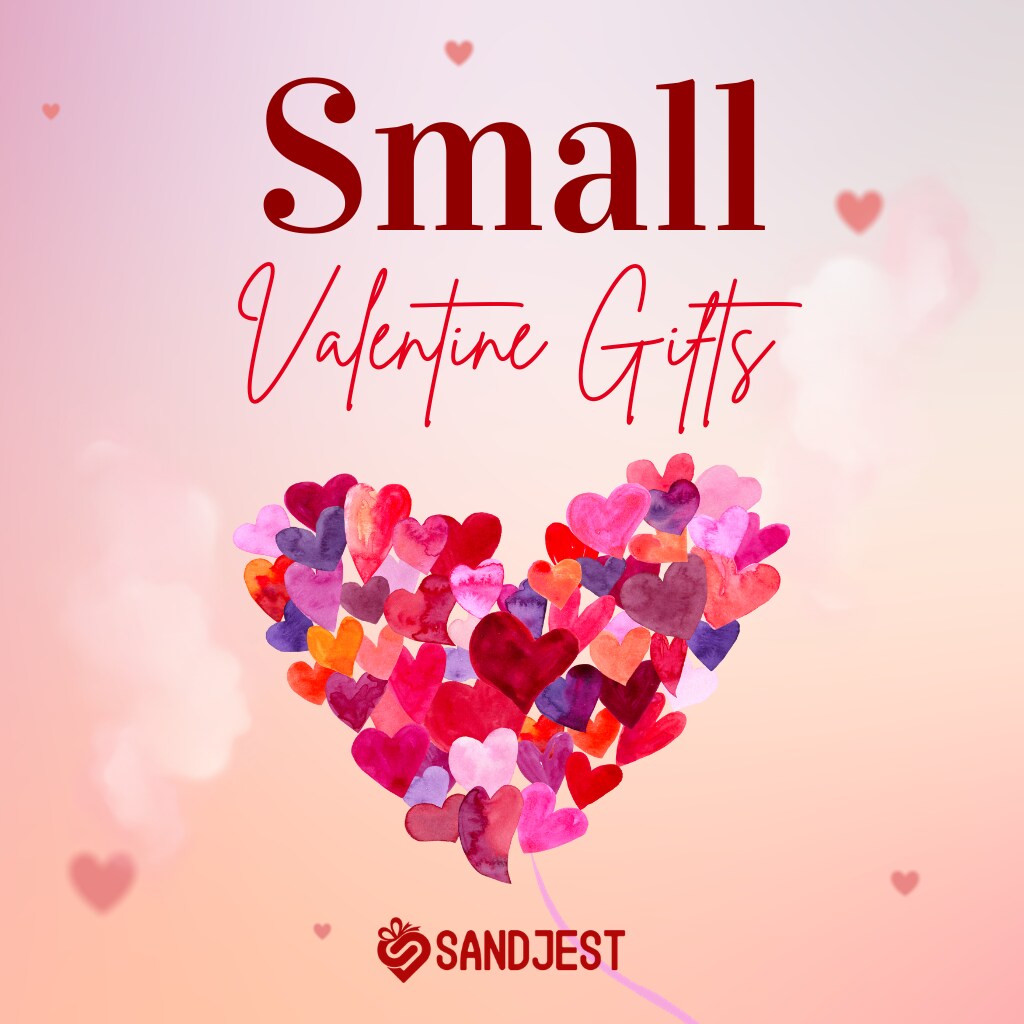 A collection of small Valentines gifts, including jewelry and personalized items, perfect for showing love. 
