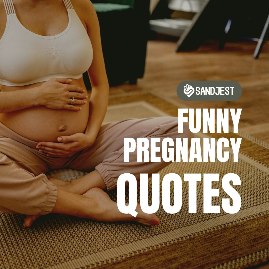 Expecting parents share funny pregnancy quotes revealing pregnancy news in clever ways.