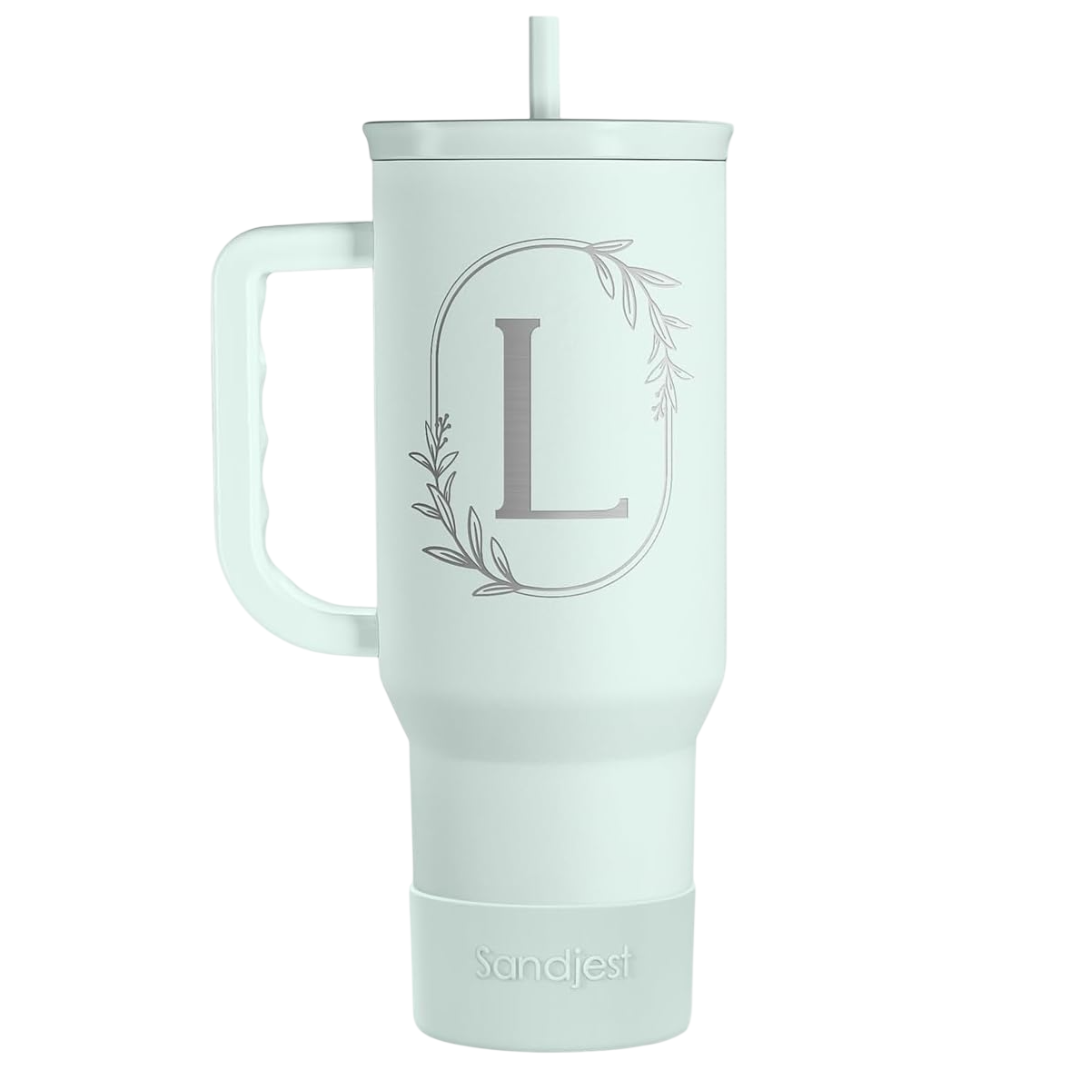 Personalized Monogrammed Tumbler with Handle 40oz, Tumblers Insulated Coffee Travel Cup, Custom Initial Gift for Women Girls Friends, Monogram Gift for Christmas Birthday Mothers Day