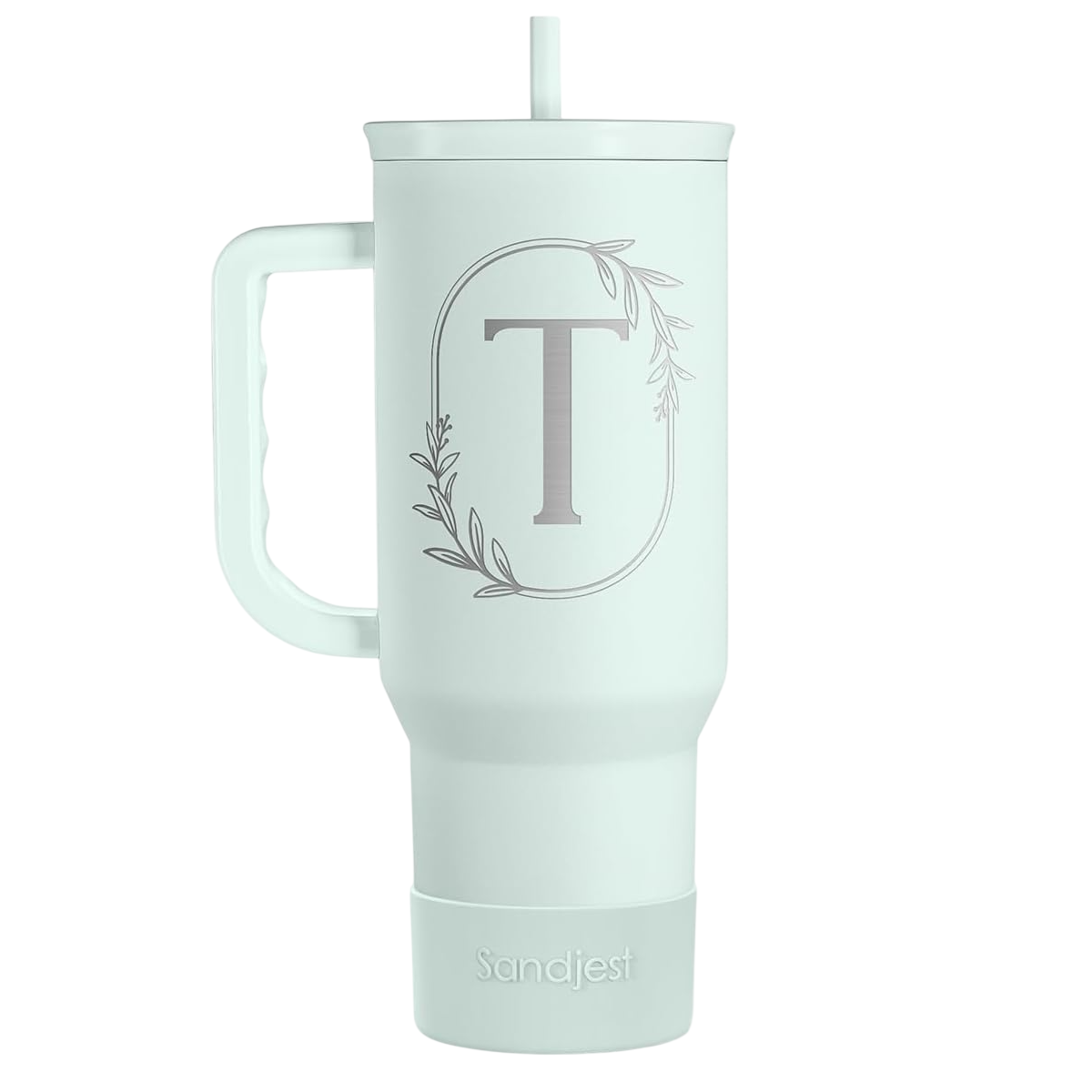 Personalized Monogrammed Tumbler with Handle 40oz, Tumblers Insulated Coffee Travel Cup, Custom Initial Gift for Women Girls Friends, Monogram Gift for Christmas Birthday Mothers Day