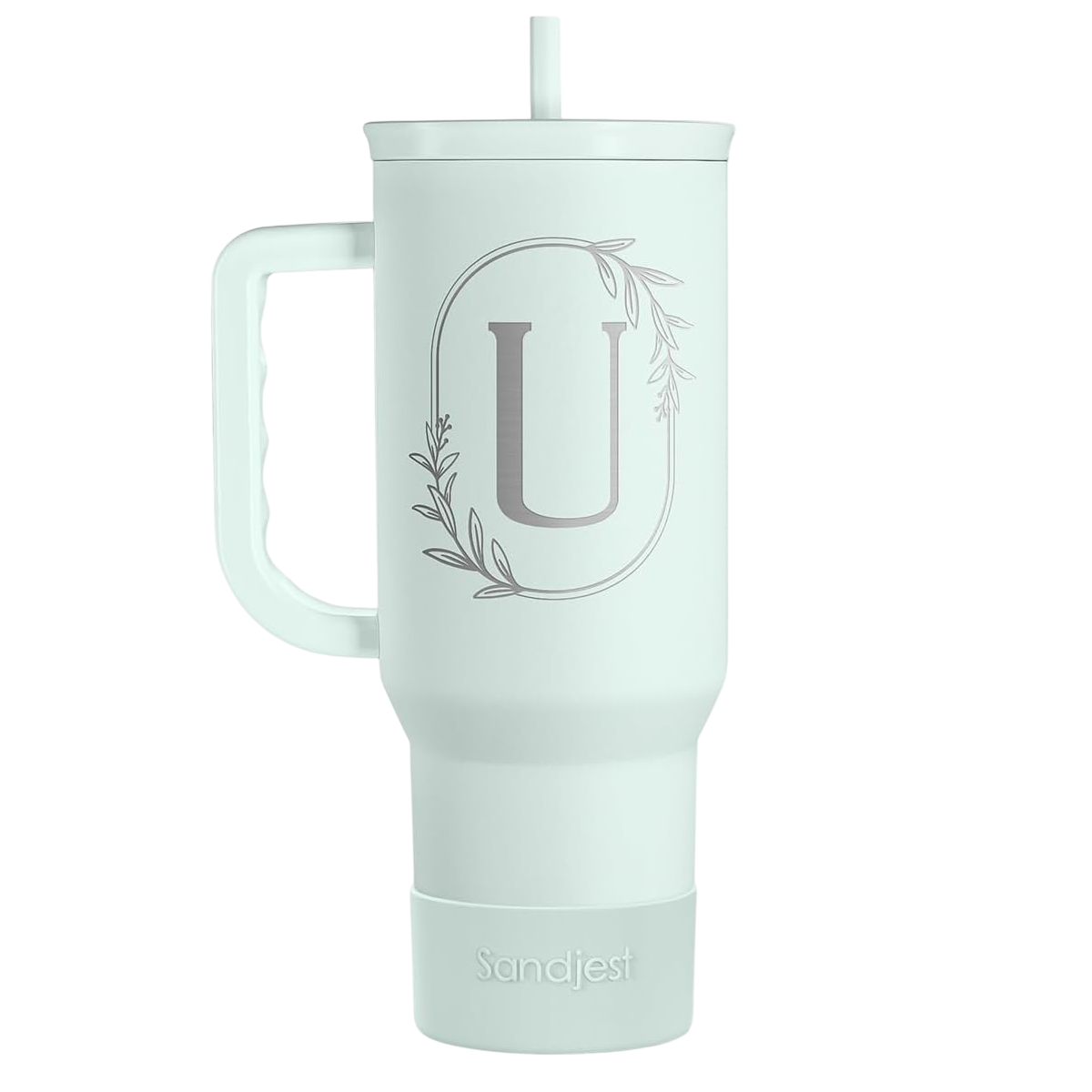Personalized Monogrammed Tumbler with Handle 40oz, Tumblers Insulated Coffee Travel Cup, Custom Initial Gift for Women Girls Friends, Monogram Gift for Christmas Birthday Mothers Day